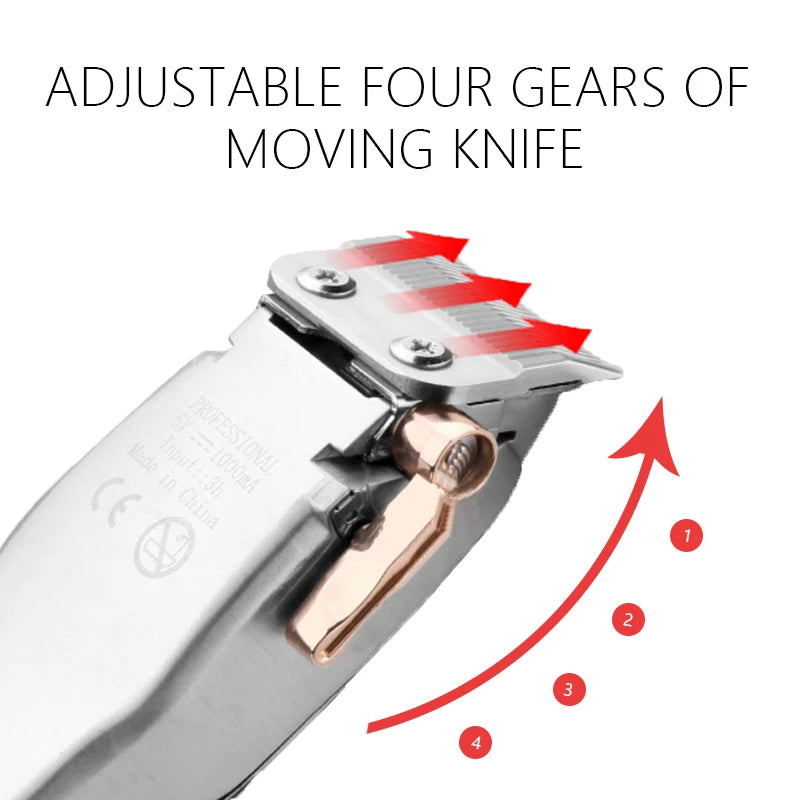 Kemei KM1986 Professional Hair Trimmer Men's Hair Clipper Cordless Electric USB Charging LCD Display Barber Hair Cutting Machine