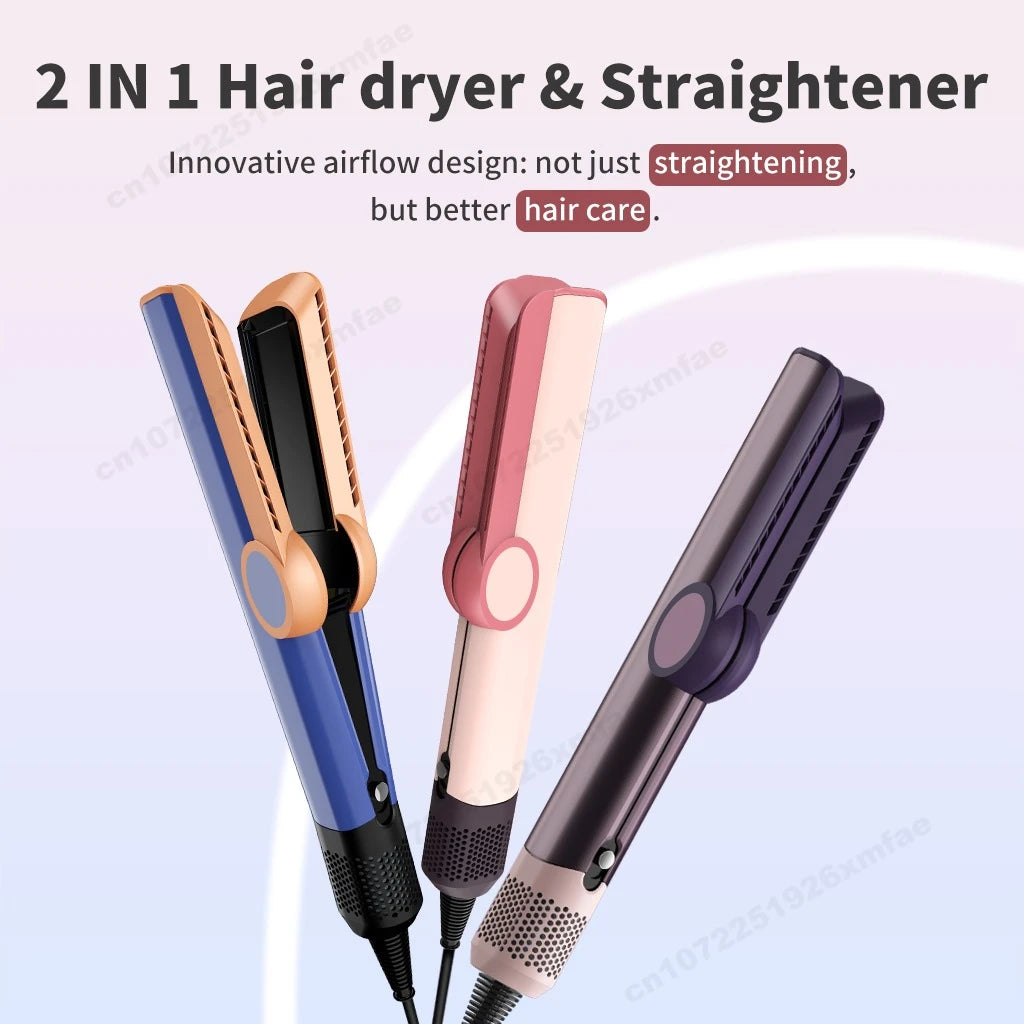 SenCiciMen 2 in 1 Hair Straightener & Hair Dryer Negative Ion Hair Styler Floating Plates Styling Tools for Women Gift