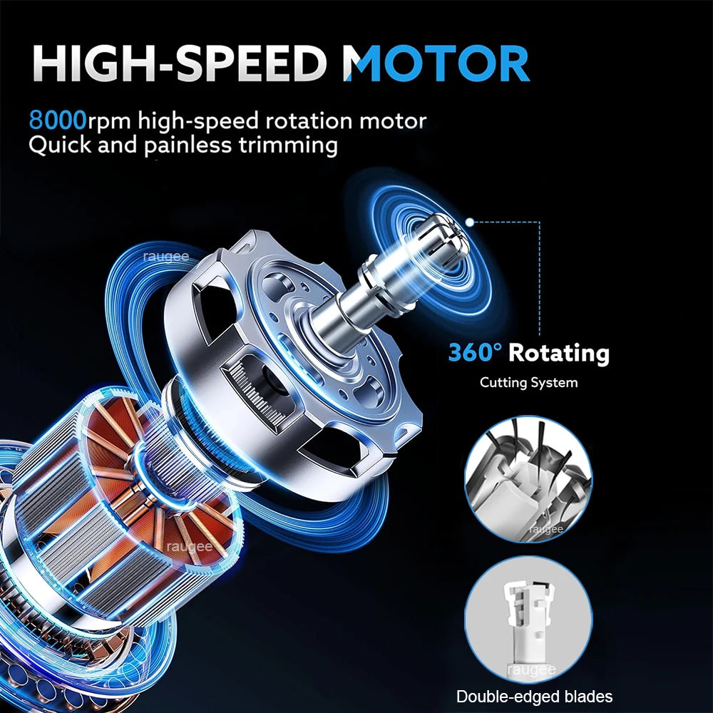 Electric Nose Hair Trimmer for Men Portable 2 In 1 Ear And Nose Hair Clipper Painless Rechargeable LED Display Hair Trimmer