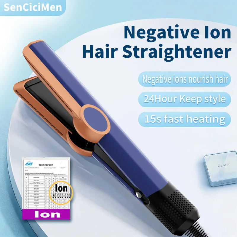 SenCiciMen 2 in 1 Hair Straightener & Hair Dryer Negative Ion Hair Styler Floating Plates Styling Tools for Women Gift