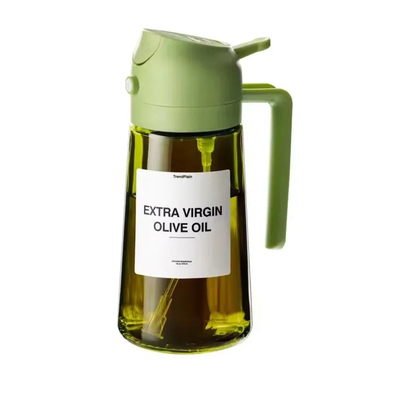 470ml Green Glass Oil Dispenser with Blackout Olive Oil Sprayer Large Capacity Kitchen Cooking Sprayer for Oils And Vinegars