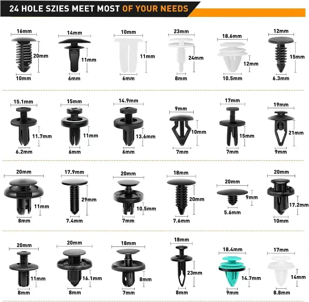 800pcs-100Pcs Car Fastener Clip Kit Fender Rivet Plastic Clips Auto Body Push Retainer Pin Rivet Bumper Door Trim Panel Repair