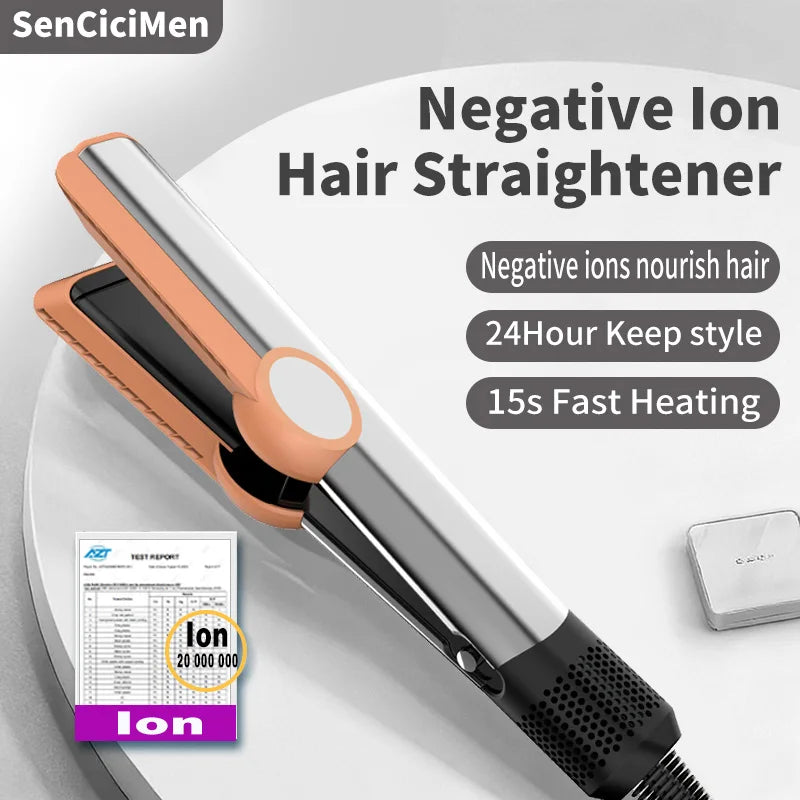 SenCiciMen 2 in 1 Hair Straightener & Hair Dryer Negative Ion Hair Styler Floating Plates Styling Tools for Women Gift