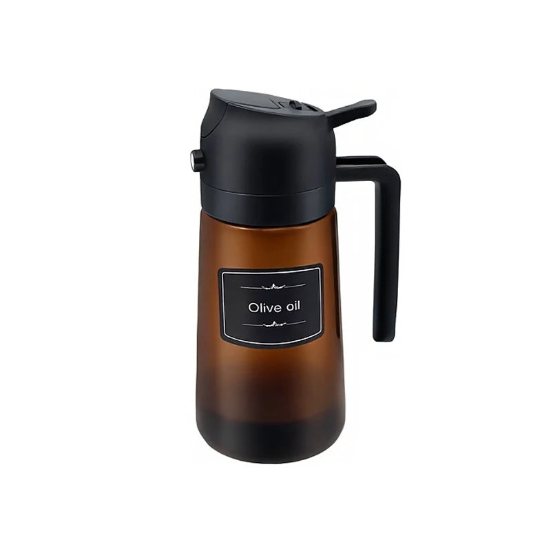 470ml Green Glass Oil Dispenser with Blackout Olive Oil Sprayer Large Capacity Kitchen Cooking Sprayer for Oils And Vinegars