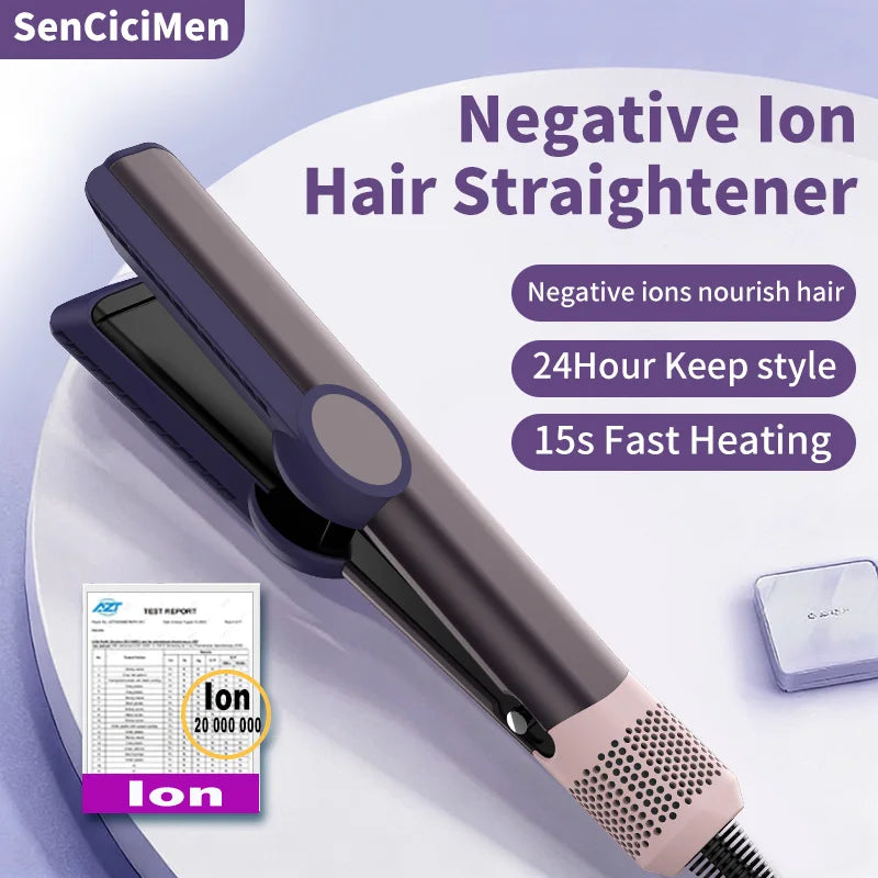 SenCiciMen 2 in 1 Hair Straightener & Hair Dryer Negative Ion Hair Styler Floating Plates Styling Tools for Women Gift