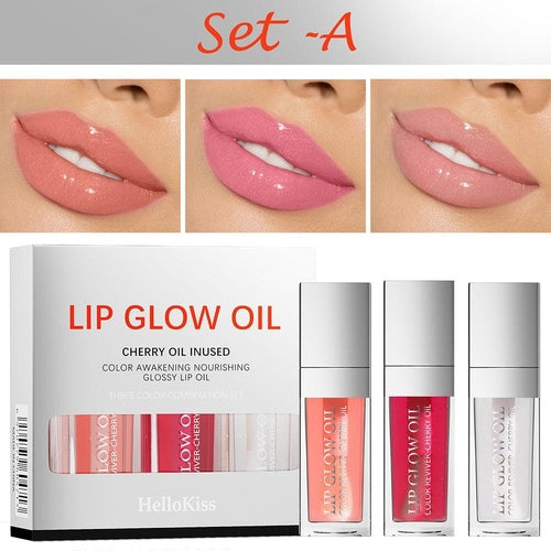3Pcs Crystal Jelly Moisturizing Lip Gloss Set – Hydrating Shine &